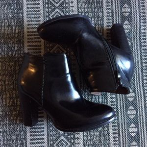 Black Vegan Leather Booties - 5 - Women